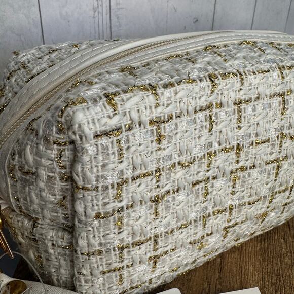 Tweed Pouch with Removable Wristlet Strap Neutral Bag NEW FAST SHIP - Picture 6 of 8